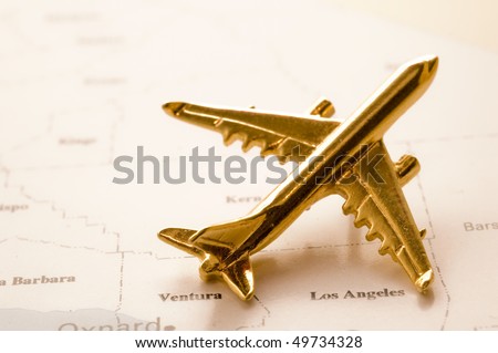 Plane Over California Map, Map is Copyright Free Off a Government Website.