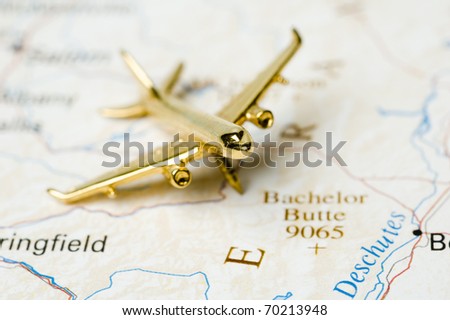 Plane Over Oregon, Map is Copyright Free Off Government Website.