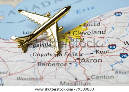 Plane in Ohio, Map is Copyright Free Off a Government Website - Nationalatlas.gov