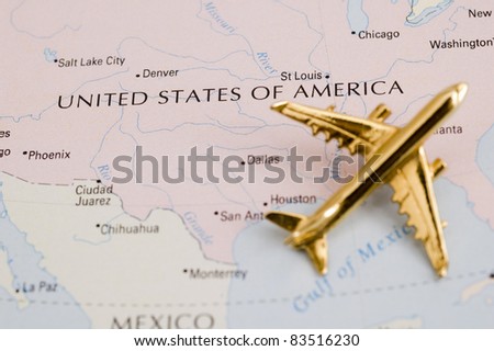 Plane Over United States, Map is Copyright Free Off a Government Website