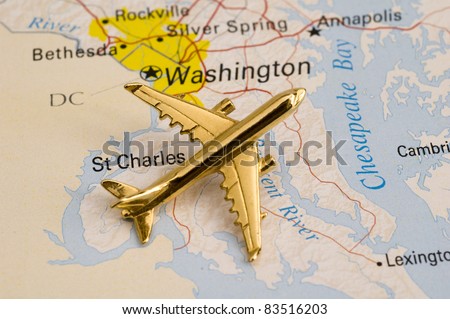 Plane Over Washington DC, Map is Copyright Free Off a Government Website
