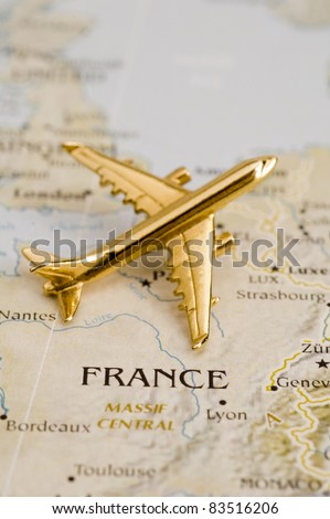 Plane Over France, Map is Copyright Free Off a Government Website
