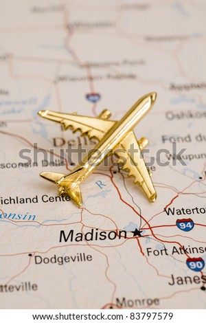 Plane Over Wisconsin, Map is Copyright Free Off a Government Website - Nationalatlas.gov