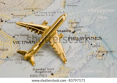 Plane Over Phillipines, Map is Copyright Free Off a Government Website - Nationalatlas.gov