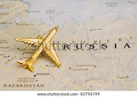 Plane Over Russia, Map is Copyright Free Off a Government Website - Nationalatlas.gov