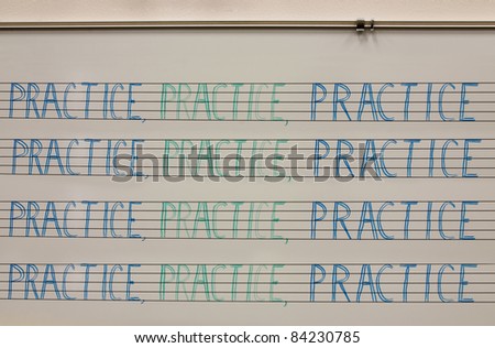 Practice on White Board in Band Class.