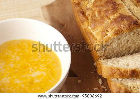 Beer Cheese Soup with Bread