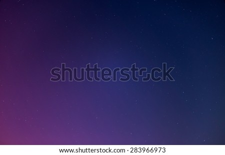 Night sky with stars with purple tint, gradient