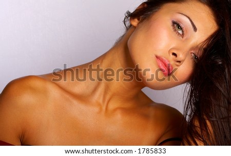 Portrait of the beautiful girl with the naked shoulders Portrait of the beautiful girl with the naked shoulders