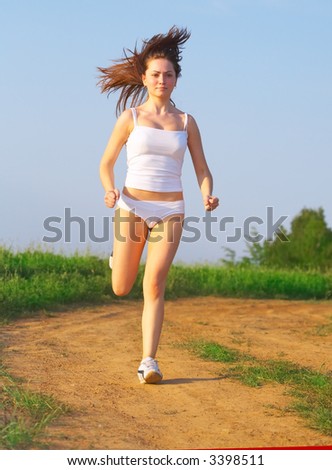 The girl runs
