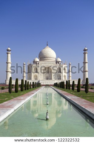 Taj mahal, A monument of love. A famous historical monument,  The Greatest White marble tomb in India, Agra, Uttar Pradesh