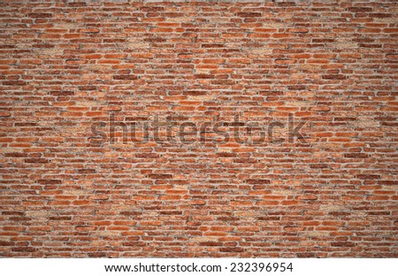 red brick wall or old dark brown, orange brick fences, grungy rusty blocks of stone work for texture and background