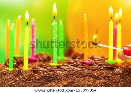 Matches near the candles on the birthday cake