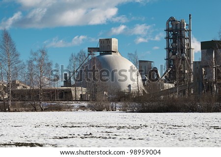Cement Plant on a blue sky background