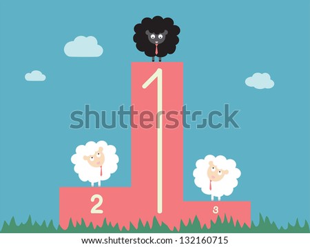 Winner stand on podium vector Winner stand on podium vector