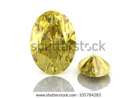 yellow sapphire on white background