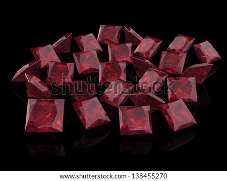 Ruby or Rodolite gemstone (high resolution 3D image)