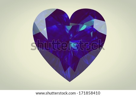 blue sapphire on white background