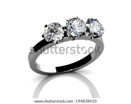 diamond ring on white background with high quality