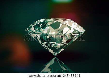 diamond jewel ,High resolution 3D image, Vintage Style