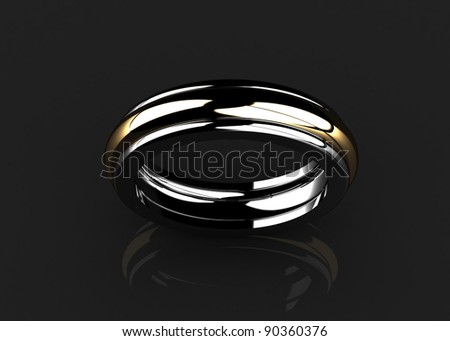 stock photo The beauty wedding ring on black background