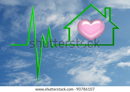 Heart Symbolizes the Love of a Family at Home
