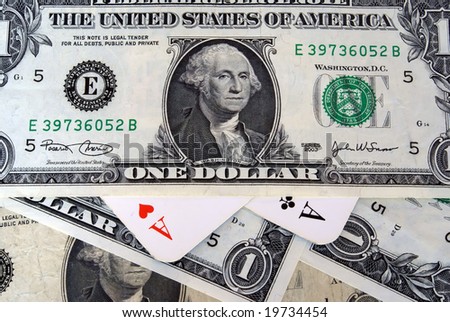banknotes of American dollar - play for the money