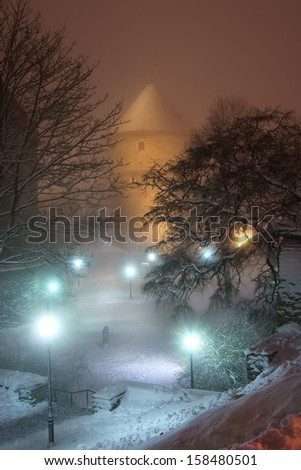 Fog in the night Tallinn