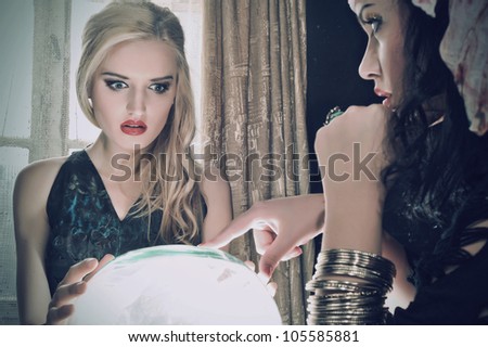 Fortune teller with her crystal ball