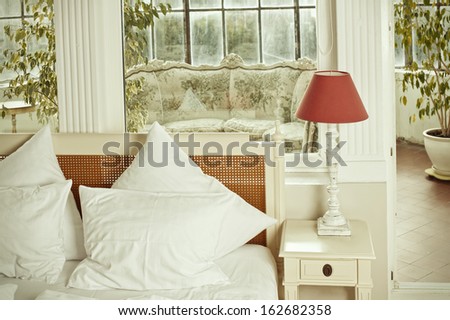 Beauty bedroom with another glazing room