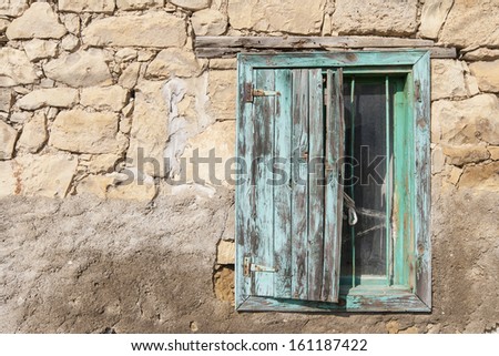 Window of a house in Country side, Anatolia, Turkey