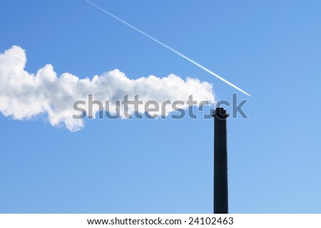 Smoke coming out of industrial chimney