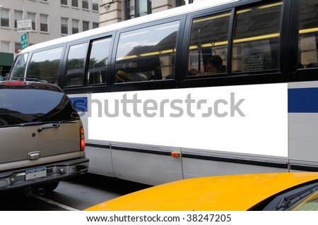stock photo Bus billboard in New York City