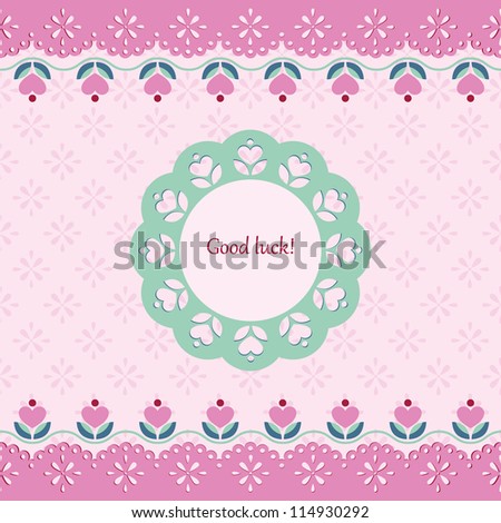 Invitation Card With Abstract Floral Background With Frame Stock Vector