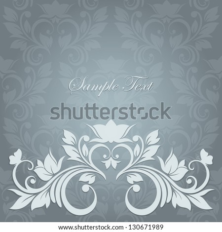 Elegant vintage card with floral seamless background background behind the panel is complete Invitation card for wedding Elegant vintage card with floral seamless background background behind the panel is complete Invitation card for wedding