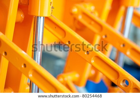 Steel construction cylinder shown as working and technology of construct equipment