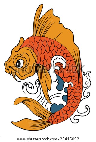 Fish Vector Free on Japanese Art   Vector Koi  Fish    Hand Drawn   Stock Vector