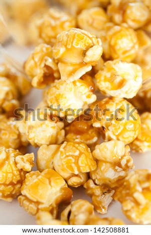 Detail Photo Of Caramel Popcorn.