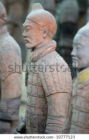 Chinese Qin Terracotta warrior in Qin Shi Huangdi tomb in Xi\'an