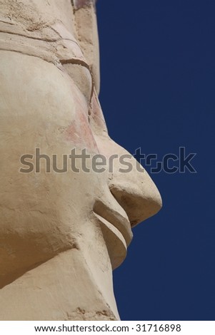 Antique Egyptian Statue Face in Luxor, Egypt