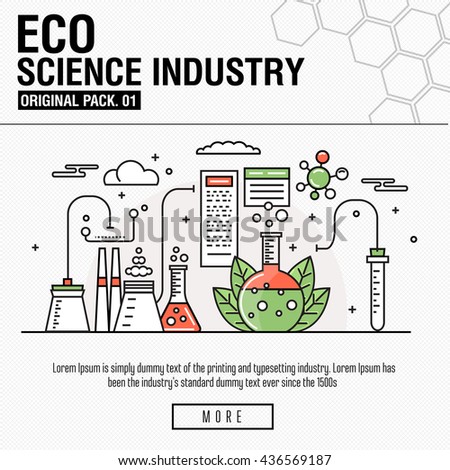 Modern eco science industry. Thin icons set bio technology. Natural organic factory set collection with global industry elements. Premium quality outline symbol. Stroke pictogram concept for design.