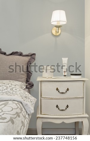 Part of Modern luxury bedroom with wallpaper /  Luxury Hotel Room