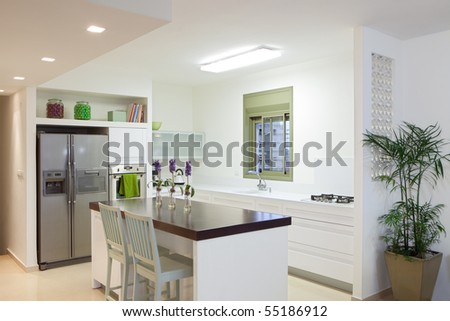 White luxury kitchen in a new modern home White luxury kitchen in a new modern home