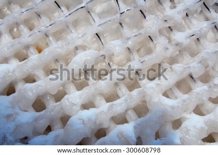 Icy metal lattice, Odessa, Ukraine, Eastern Europe