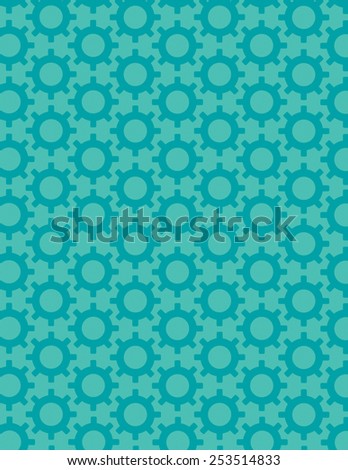 Gear pattern arranged over solid color background
