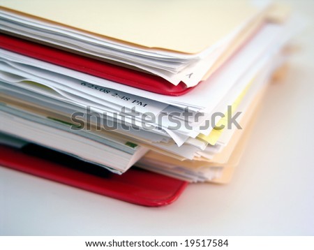 red binder and file folder