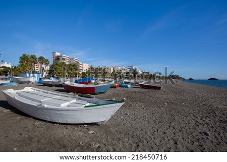 Beach in  Almunecar, Costa del Sol, Spain