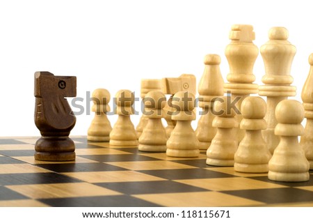 Chess game on white background