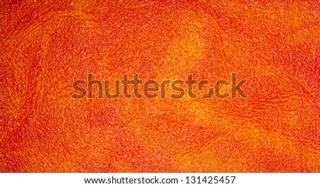 Abstract orange leather label