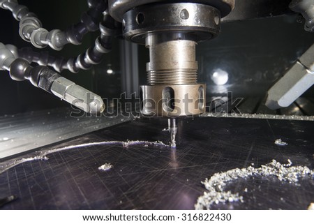 CNC metal machining by mill